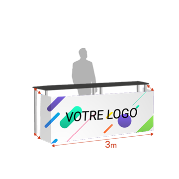 [VCTP45PVBU] Visuel Comptoir Pour Tente Pliante Alu 45 (Blanc, PVC)